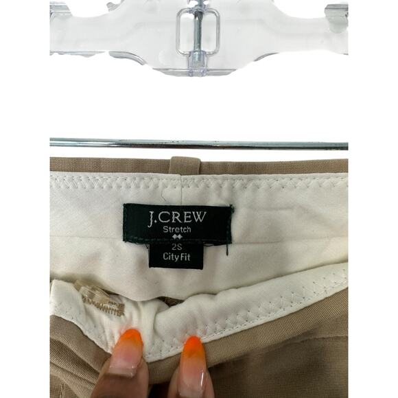 J.Crew City Fit Pants Tank Khaki Stretch Boot Cut Office Work Career Size 2S - Picture 2 of 9